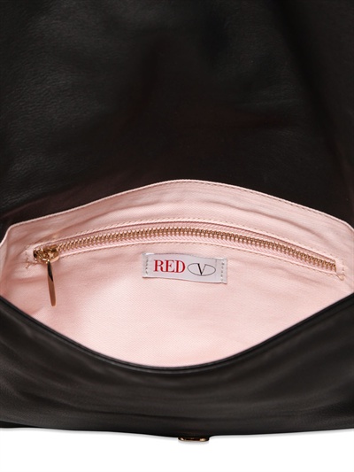 Шкіряний клатч з бантом