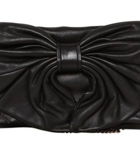 Шкіряний клатч з бантом