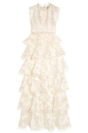Сукня з шовкового гіпюру з витонченою вишивкою