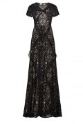 Чорна мереживна максі-сукня