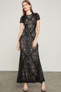 Чорна мереживна максі-сукня