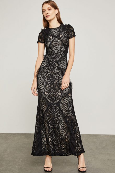 Чорна мереживна максі-сукня