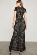 Чорна мереживна максі-сукня