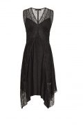 Асиметрична чорна мереживна сукня