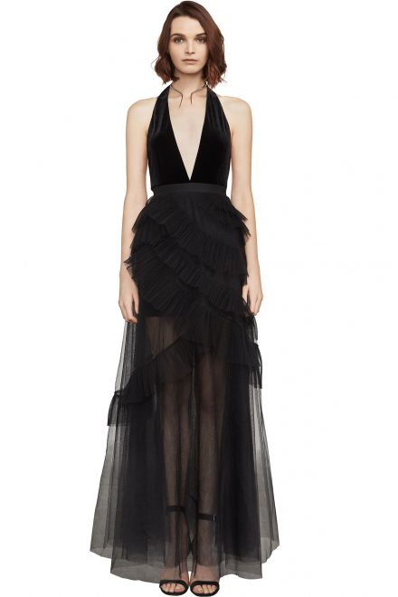 Чорна сукня Angelene з оксамитовим топом