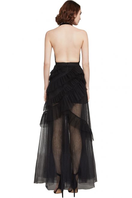 Чорна сукня Angelene з оксамитовим топом