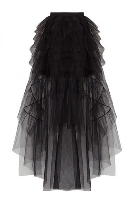 Чорна багатоярусна асиметрична спідниця Mireia