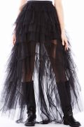 Чорна багатоярусна асиметрична спідниця Mireia
