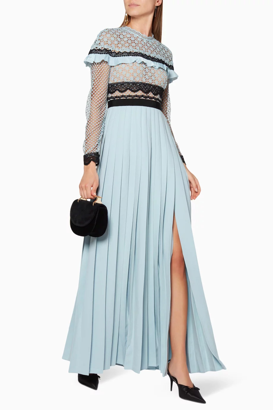 Голубое Платье Плиссе