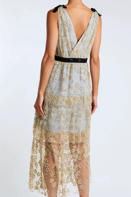 Напівпрозора сукня з вишивкою по тюлю