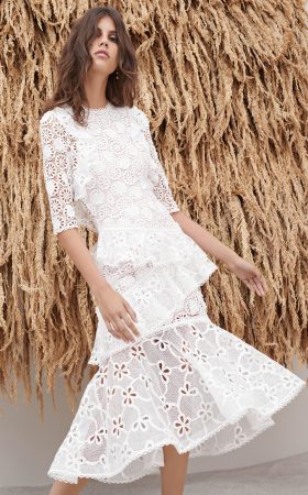 Біла мереживна сукня Mikaela