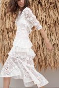 Біла мереживна сукня Mikaela