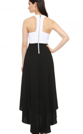 Чорно-біла сукня з бічними вирізами