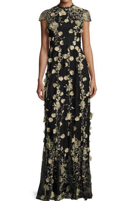 Сукня з квітковою аплікацією і вишивкою