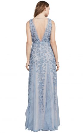 Блакитна сукня з вишивкою в тон Elina