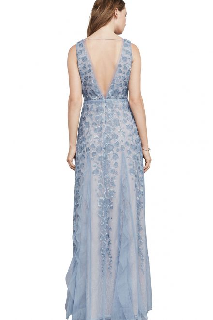 Блакитна сукня з вишивкою в тон Elina