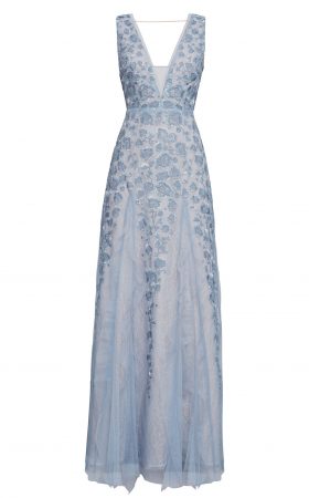 Блакитна сукня з вишивкою в тон Elina
