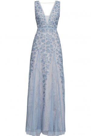Блакитна сукня з вишивкою в тон Elina