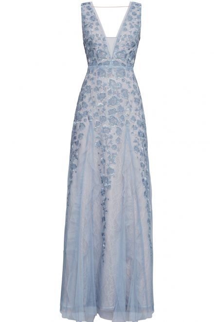 Блакитна сукня з вишивкою в тон Elina