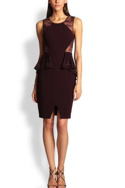 Бордова сукня Whitely з баскою