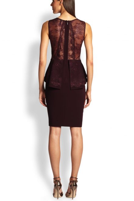 Бордова сукня Whitely з баскою