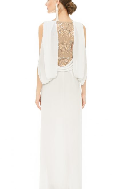 Білосніжна сукня із золотою аплікацією на спині Rayah