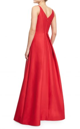 Кармінова сукня зі спідницею, що тримає форму