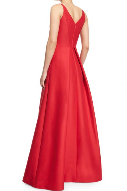 Кармінова сукня зі спідницею, що тримає форму