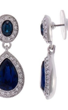 Сережки з синім каменем