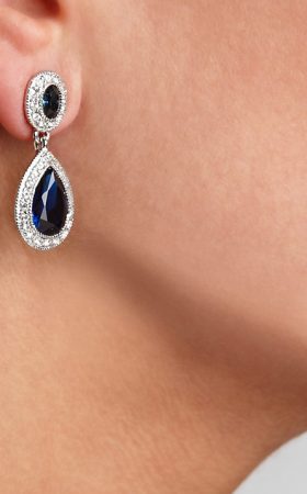 Сережки з синім каменем