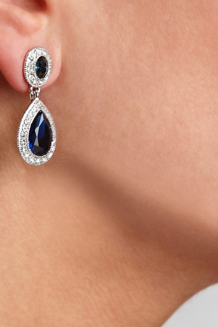 Сережки з синім каменем