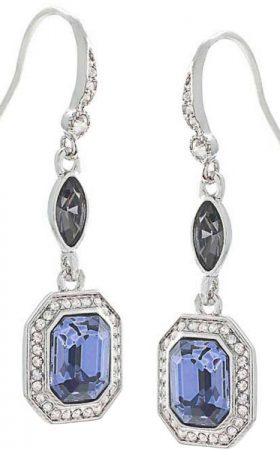 Кульчики з синім кристалом