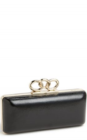 Чорний мінодьер з тисненної шкіри