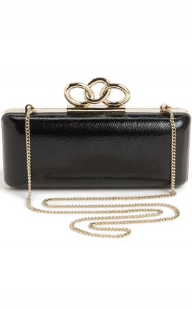 Чорний мінодьер з тисненної шкіри