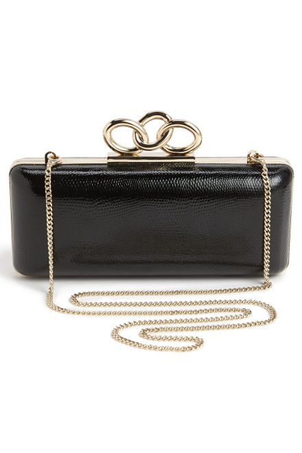 Чорний мінодьер з тисненної шкіри