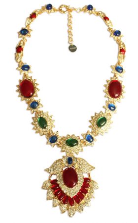 Кольє з різнокольорових кристалів