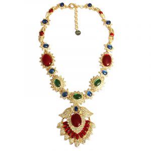 Кольє з різнокольорових кристалів