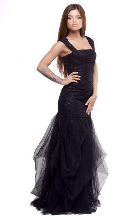 Вечірня чорна сукня для балу