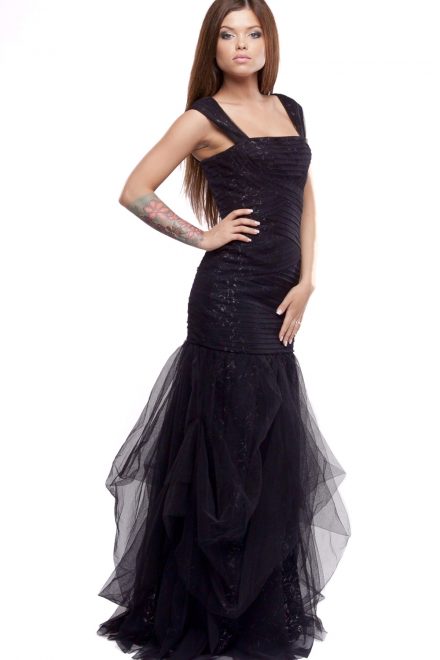 Вечірня чорна сукня для балу