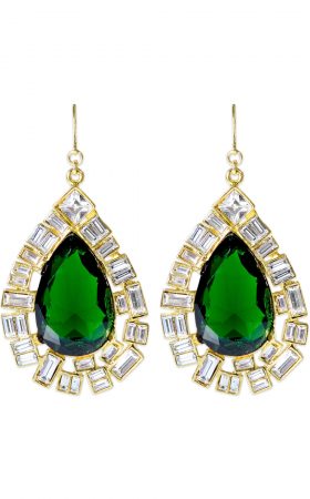 Сережки смарагдового кольору