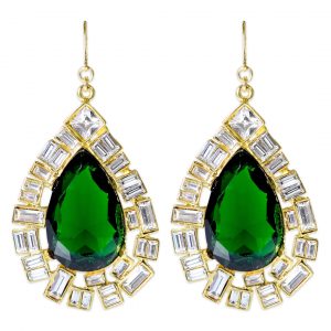 Сережки смарагдового кольору