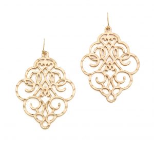 Карбовані позолочені сережки-шандельєри