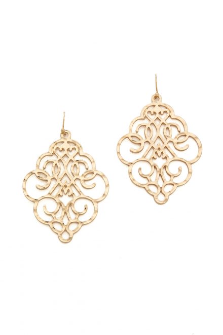 Карбовані позолочені сережки-шандельєри