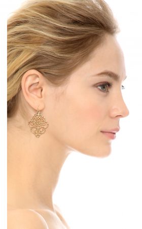 Карбовані позолочені сережки-шандельєри