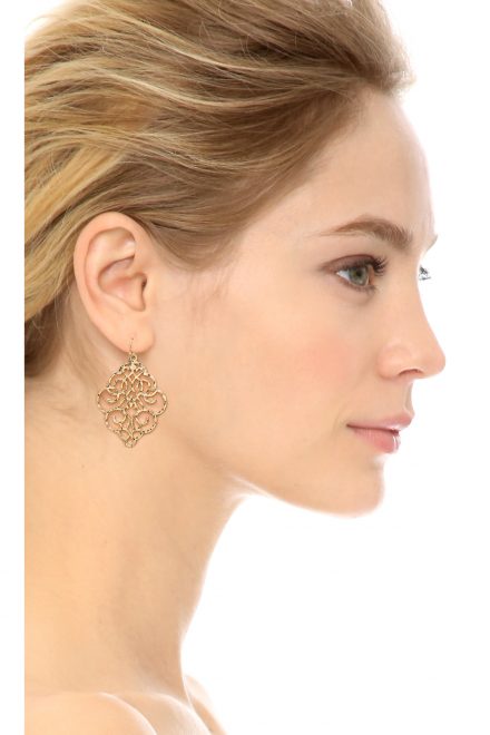 Карбовані позолочені сережки-шандельєри