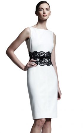 Сукня-футляр з чорним мереживом на талії