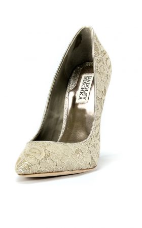 Золотисті мереживні туфлі