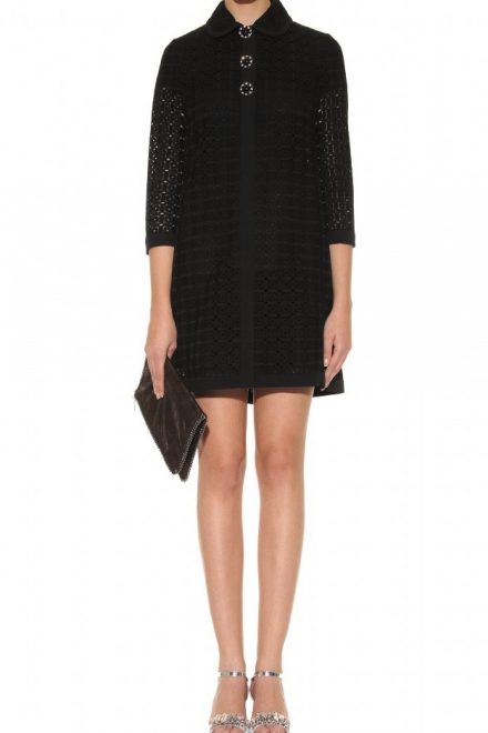 Чорна мереживна сукня-жакет