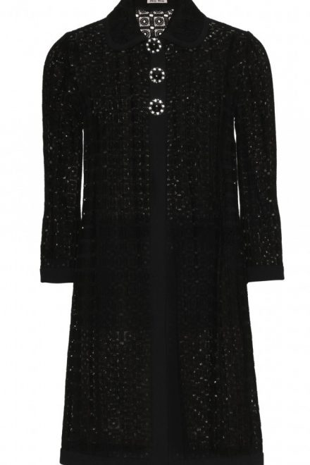 Чорна мереживна сукня-жакет