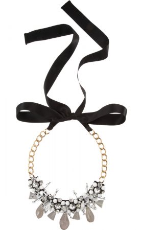 Намисто з кристалів і білих намистин